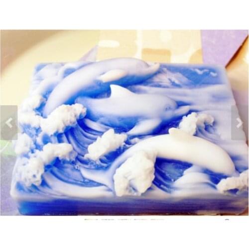 DOLPHIN Handmade soap Molds Candle Molds Silicone Mold Chocolate Mold Fondant Cake Decorating Tool