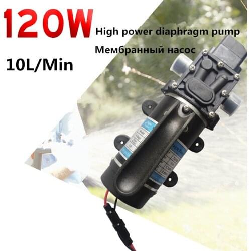 Electric Pump DC 12V 24V 120W 10L/min Electric diaphragm Water Pump Self-Priming Pump Return valve Pump For Garden Car wash
