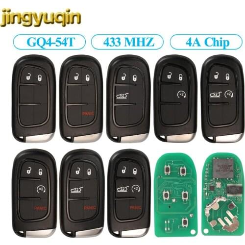 Jingyuqin Keyless-Go 433MHZ Hitag-AES 4A PCF7953M Chip GQ4-54T Remote Smart Car Key For Jeep Cherokee DODGE RAM Durango Chrysler