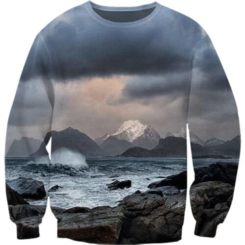 JUMEAST New Hoodies 3D Printing Mens Plus Size Hip Hop Breathable Sweatshirt Blue Men Long Sleeve Hooded Sweatshirt S-7XL