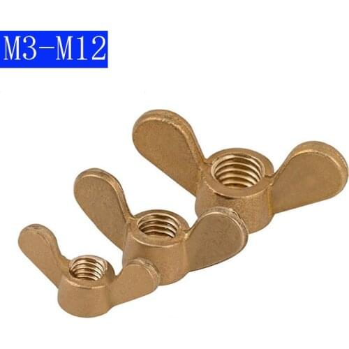 M3 M4 M5 M6 M8 M10 M12 Solid Brass Wing Nut Castellated Thumb Wings Nut Wingnuts For Bolts Screws