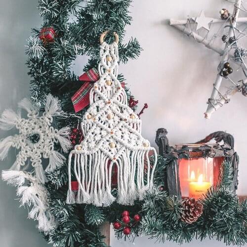 Macrame Dream Catchers Wall Hanging Cotton Rope Woven Ornaments Woven Wall Art Hanging Decoration Ornament Festival Craft Gift