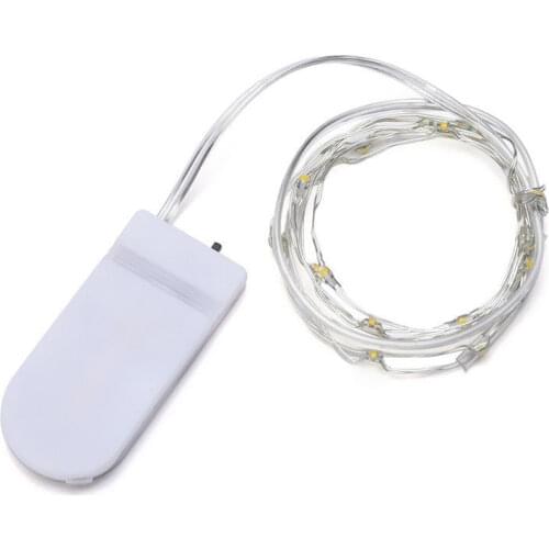 10pcs/lot Copper Led Fairy Lights 2M 20 Leds CR2032 Button Battery Operated LED String Light Xmas Wedding party Decoration