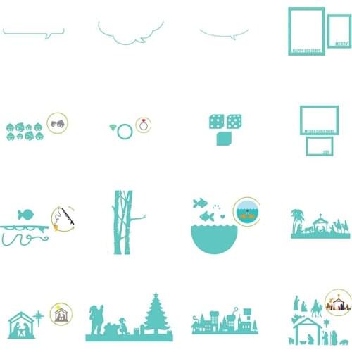 Metal Cutting Dies Dialog Box Merry Christmas Frame Shepherd Cottage Christmas Tree Truck Fishing Rod Diamond Ring Dice 2020