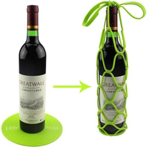 50pcs Multifunction Silicone Insulation Mat Placemat Drink Glass Coaster Tray Wine Bottle Basket Bottle Bag for Picnic SN1283