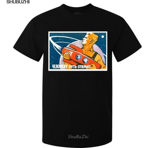 USSR Space Exploration Poster Communism mens (womans available) t shirt black Cool Casual pride t shirt men Unisex New sbz3102