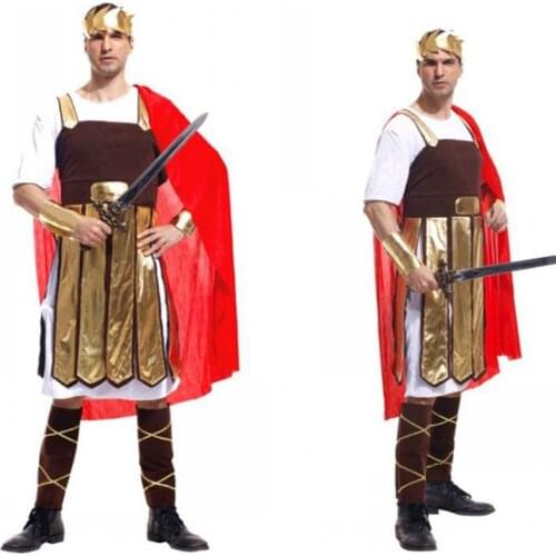 Ancient Roman Warrior Costumes Masquerade Party Men Costume Suits Gladiators Knight Julius Caesar Adult Cosplay Theme