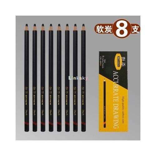 Professional Charcoal Pencils Drawing Set- 8 pcs Colour Charcoal Pencils for Drawing, Sketching,Blending,for Beginners & Artists