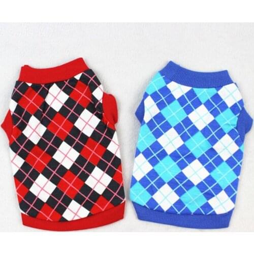 Pet Dog Clothes British Style Plaid Dog Vest Soft Spring Summer Puupy Apparel Vest Shirt For Small Medium Dog Cat Pet Clothing