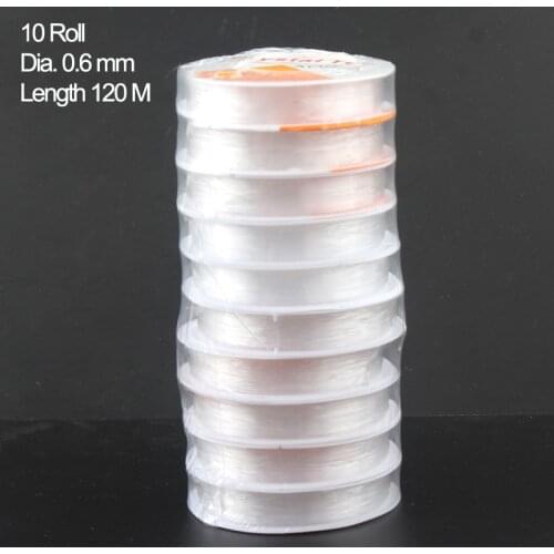 Wholesale 10Rollsx10M Translucent Stretch Elastic Beading Cord/String/Thread 0.6mm(w00003)