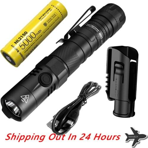 Original NITECORE MH12v2 1200LM CREE XP-L2 V6 LED USB-C Rechargeable Flashlight with 5000mAh 21700 Battery Outdoor Free Shipping