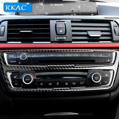 Carbon Fiber Strip Air Conditioning CD Panel Decorative Cover Trim Auto Interior Accessories Car Styling Sticker for BMW F30 F34
