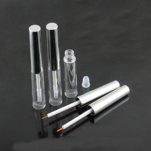 30/50pcs 8ML Clear Plastic Eyeliner Tube with Silver Cap,Cosmetic Eyelashes Glue Bottle, Beauty Eyelashes Growth Liquid Package