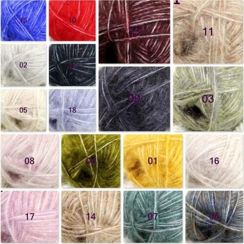 Sale 6SkeinX50gr Luxury Fluffy Soft NEW MOHAIR Shawls Hand Knit Crochet Yarn 822-6D
