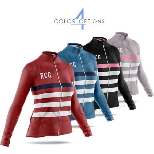 Rcc Winter Women Cycling Jersey Thermal Fleece Long Sleeve Lady Bicycle Jacket Bike Training Racing Uniform Maillot Ciclismo