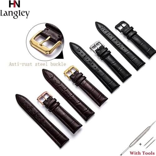 Watch Bands For Men Women Watches Straps Crocodile Texture Cowhide Stainless Steel Buckle With Box Watch Accessories Watchbands