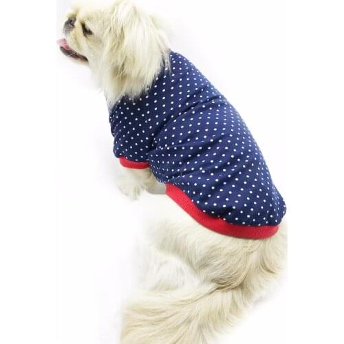 Navy Mini Dots Dog T-Shirt, Dog T-Shirt for Small Breeds, Dog Fashion, dog Dress, Dog Clothes, Pet Clothes