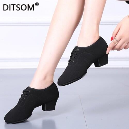Soft Split Soles Cloth Jazz Dance Sneakers Mid Heel Kid Boy Latin Tango Salsa Waltz Ballroom Dance Shoes Men Women 31-46