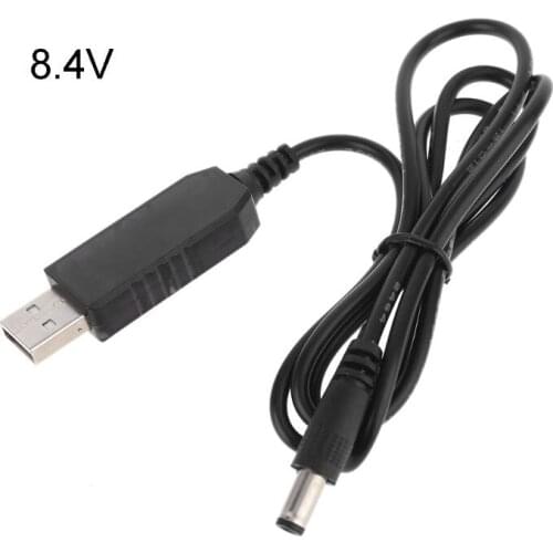 Universal USB 5V to 4.2V 8.4V 12.6V DC 5.5x2.1mm Charge Line Converter Power Charging Cable for 18650 Lithium Battery Pack