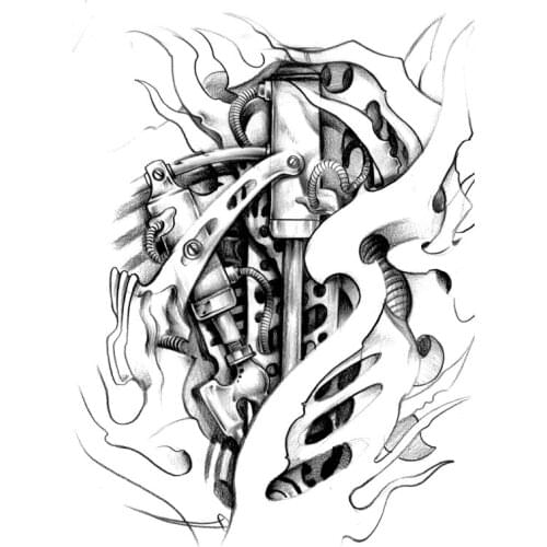 10pcs Robot Temporary Tattoo sticker Body Art Flash Tattoo Sleeve machine heart Waterproof Beauty high quality Henna Fake Tatoo