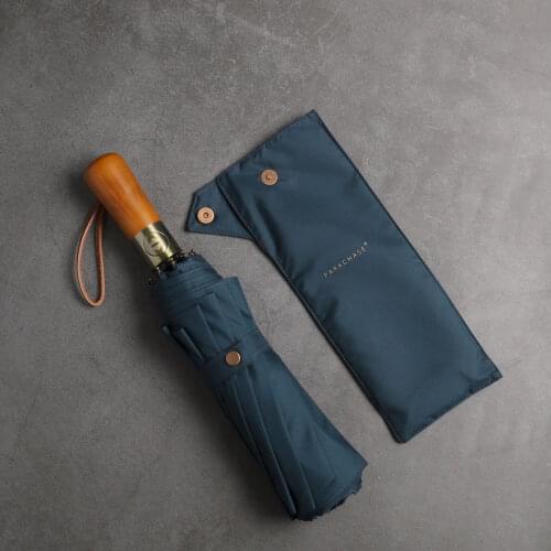 New Outdoor Foldable Umbrella Rain Women Luxury Wooden Handle Umbrella Men Business Japanese Style Automatic Umbrella Windproof