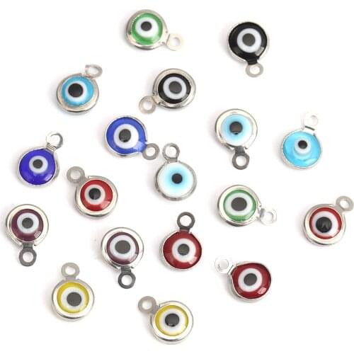 10 PCs 304 Stainless Steel & Glass Pendant Charms Round Gold Color Setting At Random Faceted 12mm x 9mm