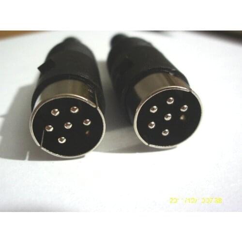 10 Pcs DIN Plug Connector 6 Pin with Plastic Handle New