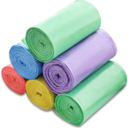 15pcs/roll Colorful Kitchen Garbage Bag Rubbish Bucket Bin Trash Can 50x46cm Disposable Plastic Bags Household Cleaning Tools