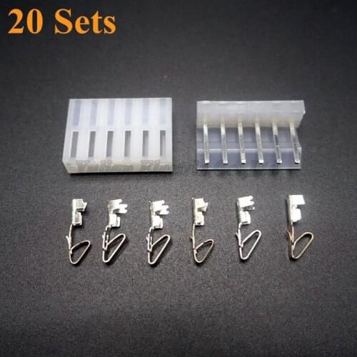 20 sets kit CH3.96 3.96mm 6 pin Female Wire with Male Connector plug A set include socket + plug + terminals
