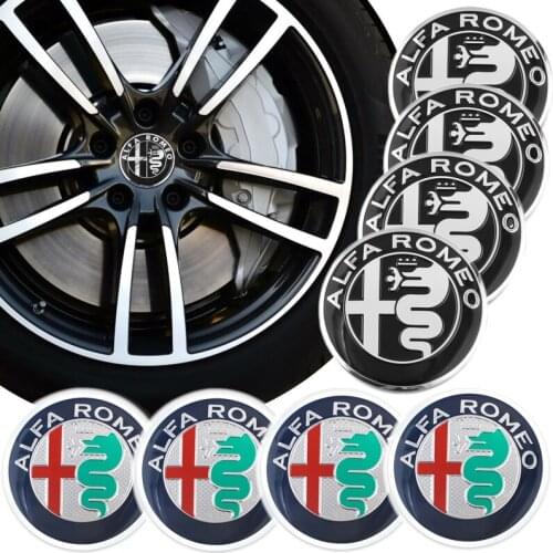 4Pcs 56mm Car Wheel Stickers Center Hub Cap Emblem Decal For Alfa Romeo 159 Giulietta 147 Mito Giulia 156 GT Stelvio Tonale