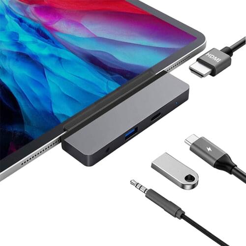 4 in 1 USB C HUB Type C HUB For 2018-2020 iPad Pro Samsung Macbook Pro/Air With USB 3.1 To HDMI 4K PD Audio Usb Splitter