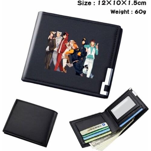 Anime Haikyuu!! PU Wallet Teenger Short Bifold Student Card Holder Casual Note Compartment Mens Womens Black Purses