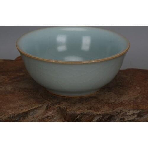 Antique SongDynasty porcelain bowl,Ru kiln azure glaze bowl,Hand painting crafts,Decoration Collection,Free shipping