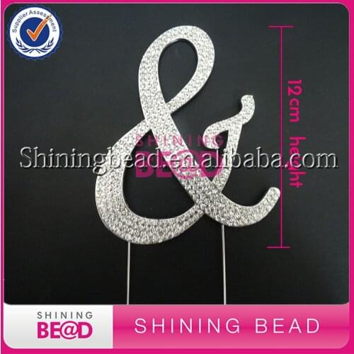 FREE SHIPPING,12cm Symbol & Rhinestone Cake Topper For Monogram Wedding Party,Shiny Clear Rhinestone Symbol & Cake Topper