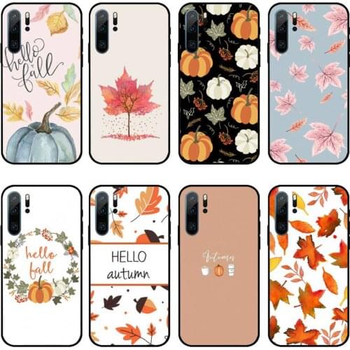 Pumpkin happy autumn Fallen leaves Phone Case For Huawei honor Mate P 10 20 30 40 i 9 8 pro x Lite smart 2019 nova 5t