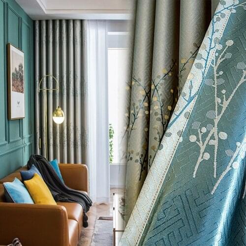 Cheap Jacquard Curtains for Living Room High Level Blackout Curtain Bedroom Customization Free Shipping Window Curtain
