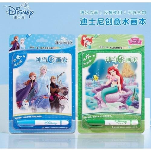Disney Frozen Magic Painting Book Children Repeated Graffiti Water Brush Baby Coloring Montessori Education Learning Gift