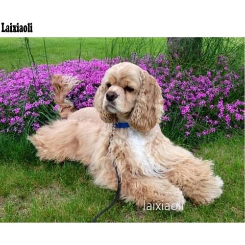 DIY 5D Square Diamond Painting British cocker spaniel Cross Stitch Kits Diamond Mosaic Handmade Diamond Embroidery dog Patterns