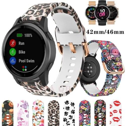 For Huawei Watch GT 2 42mm 46mm Silicone Band Wrist Fashion Printing Replacement Watchbands Bracelet for garmin venu Watch Strap