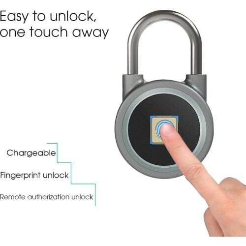 Security Keyless USB Rechargeable Door Lock Fingerprint/APP Smart Padlock Quick Unlock Waterproof inteligente Anti-Theft Lock