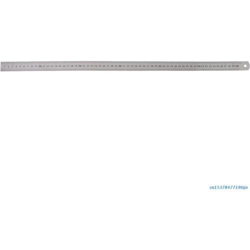 Stainless Steel Double Side Measuring Straight Edge Ruler 60cm Silver