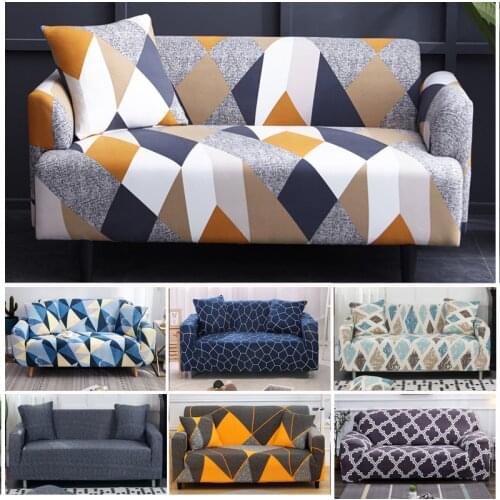 Geometric Stretch Sofa Cover All-inclusive elastic slipcove Couch Case for Different Shape Sofa Loveseat Chair L-Style Sofa Case