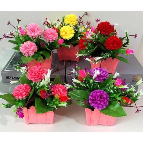 Artificial Flower Fence Potted Bonsai Party Home Hotel Desktop Furniture Decor