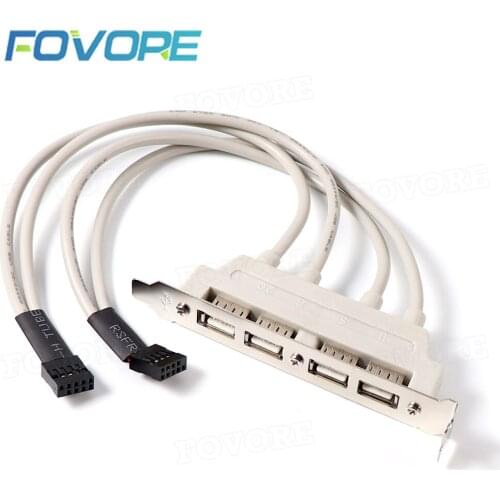 9Pin to 4 Port USB 2.0 MainBoard Header Bracket Extension Cable for Computer Rear Panel Bracket 9 Pin HOT SALE Adapter newest