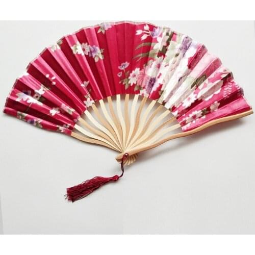 Colorful Vintage Bamboo Folding Hand Held Flower Fan Chinese Style Dance Prop Party Pocket Gifts Wedding Supplies