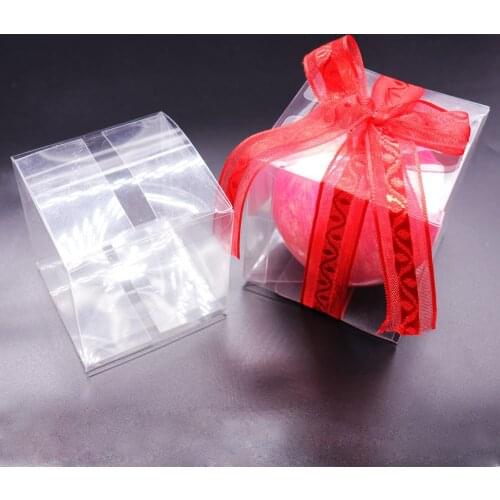 50pcs Square Clear PVC Boxes Wedding Favor Gift Box Transparent Party Candy Bags Chocolate jewelry/Candy/toys Boxes 5x5x5cm