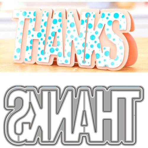 Letter THANKS Word Metal Cutting Dies Stencil Scrapbooking Embossing 2021 New Christmas Craft Dies Diy Molds