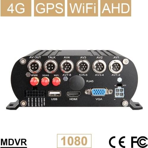 8CH WIFI GPS 4G LTE AHD Mobile Dvr Free Shipping 24H Monitoring Real Time Surveillance Remote HDD Video Recorder Mdvr I/O Alarm