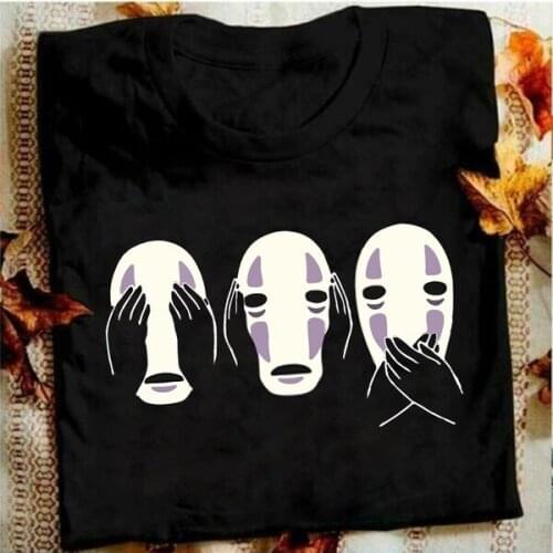 No face men women fashion pure cotton casual hipster grunge tumblr youngs unisex street style japanese harajuku t shirt tees top