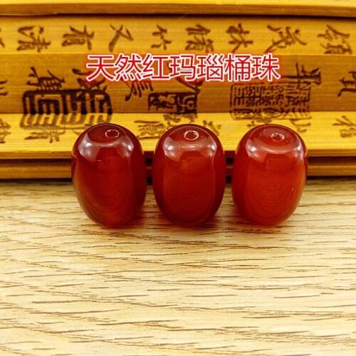 Natural A-grade red agate bucket beads DIY accessories accessories 108 Buddha beads accessories